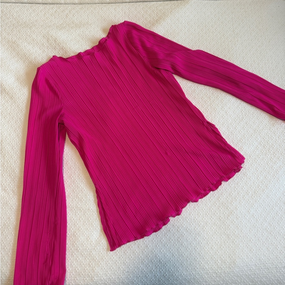 Women's Hot Pink Long Sleeve Top